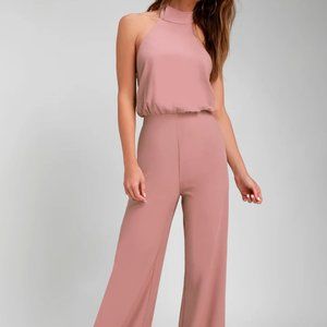 Moment for Life Dusty Pink Halter Jumpsuit